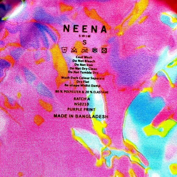 Neena One-Piece Swimsuit Cutout Tie-Dye Halter Monokini Size S - Picture 6 of 9